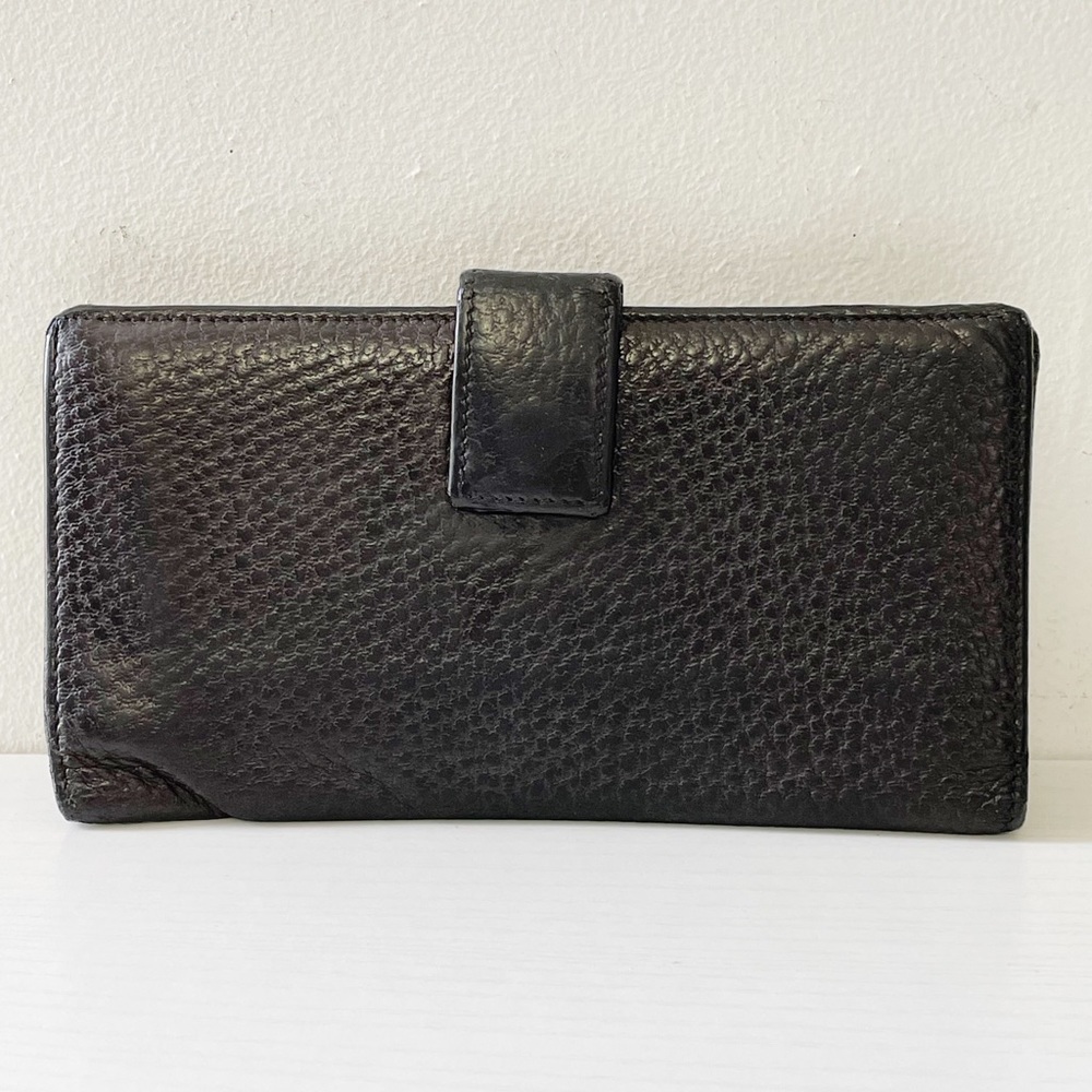 Gucci brown black pebbled leather horsebit long wallet - Picture 4 of 13